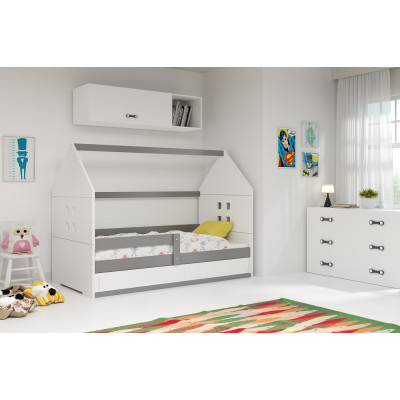 Detská posteľ domček DOMI 1 sivá - biela 160x80cm